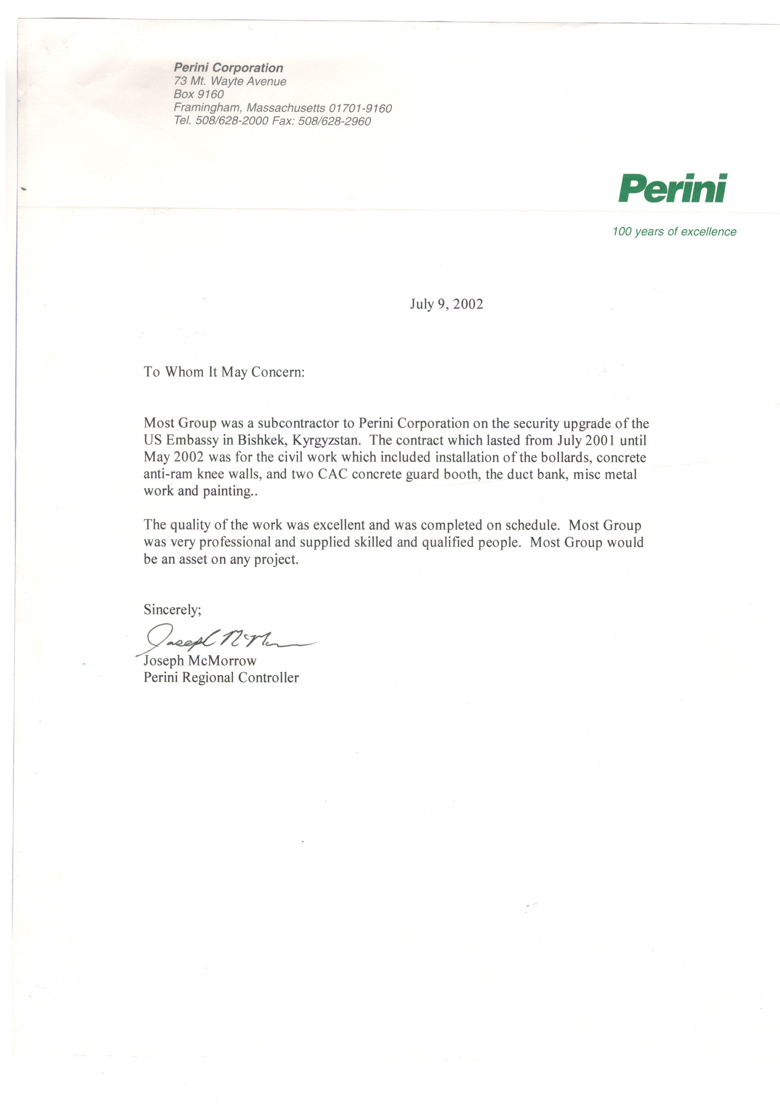 Perini Letter